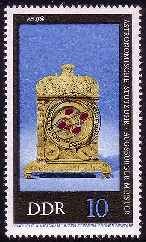 2056 Alte Uhren 10 Pf O gestempelt