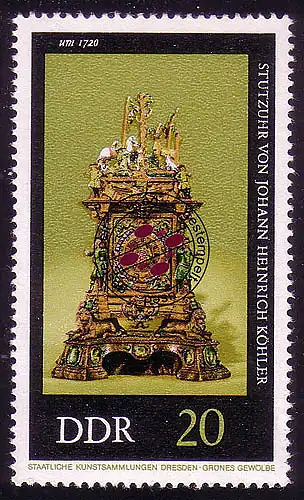 2058 Alte Uhren 20 Pf O gestempelt