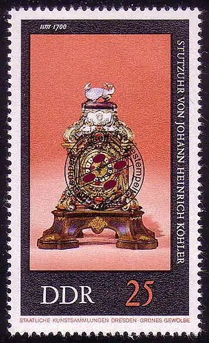 2059 Alte Uhren 25 Pf O gestempelt