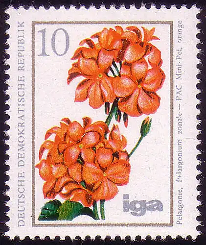 2071 Cultures florales 10 Pf Pelargonie **