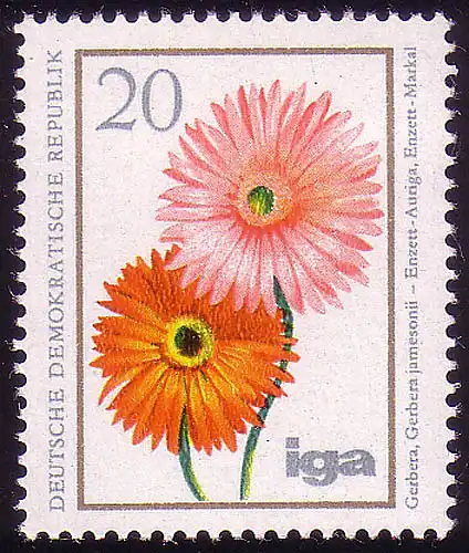 2072 Cultures florales 20 Pf Gerbera **