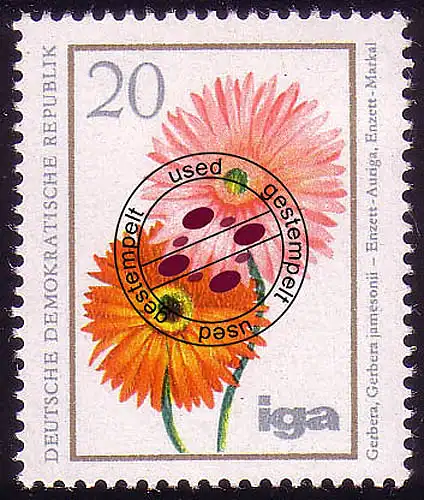 2072 Cultures florales 20 Pf Gerbera O