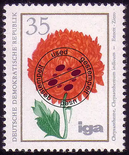 2074 Cultures florales 35 Pf Chrysantheme O