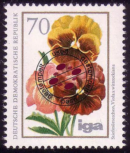 2075 Blumenzüchtungen 70 Pf Gartenstiefmütterchen O