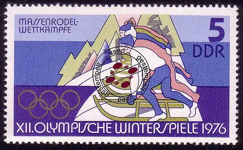 2099 Olympische Winterspiele 1975, 2. Dez. 5 Pf O
