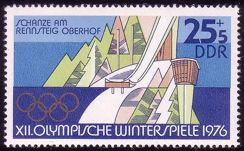 2102 Olympische Winterspiele 1975, 2. Dez. 25+5 Pf **