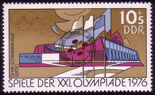 2127 Olympische Sommerspiele 1976, 10+5 Pf O gestempelt