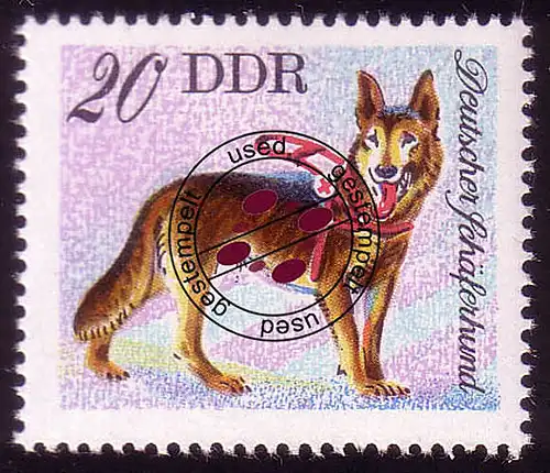 2157 Hunderassen 20 Pf Deutscher Schäferhund O