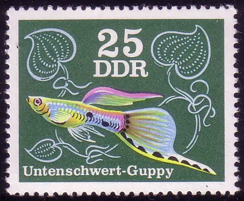 2179 Poissons d'ornement Guppys 25 Pf **