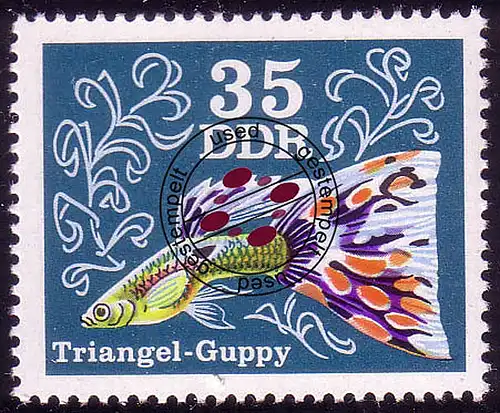 2180 Poissons d'ornement Guppys 35 Pf O