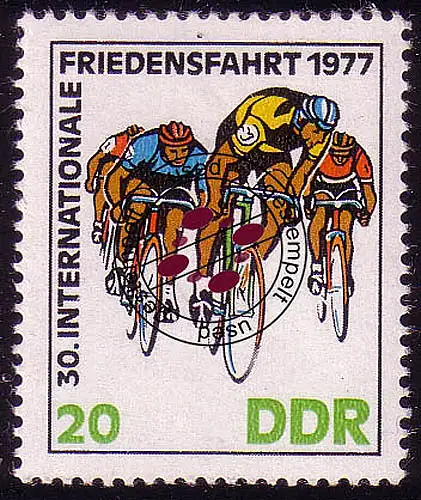 2217 Internationale Radfernfahrt 20 Pf 1977, gestempelt O