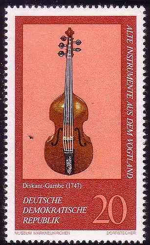 2225 Anciens instruments de musique 20 Pf Diskant-Gambe **