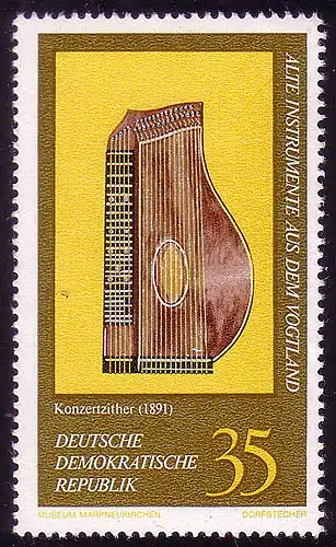 2227 Alte Musikinstrumente 35 Pf  Konzertzither **