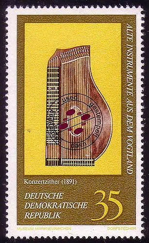 2227 Alte Musikinstrumente 35 Pf  Konzertzither O
