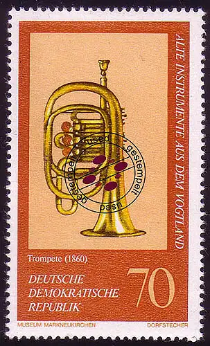 2228 Alte Musikinstrumente 70 Pf Trompete O