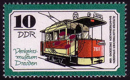 2255 Musée des Transports Dresde 10 Pf O Tamponné