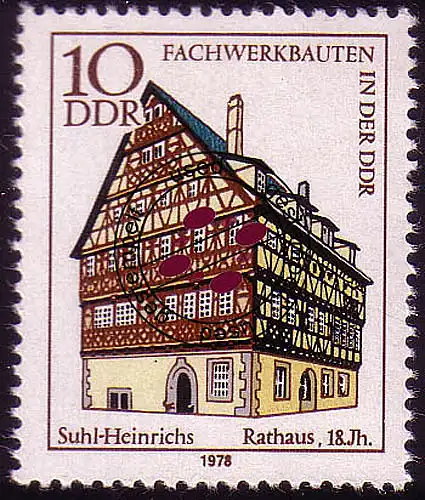 2294 Fachwerkbauten 10 Pf Rathaus Suhl-Heinrichs O