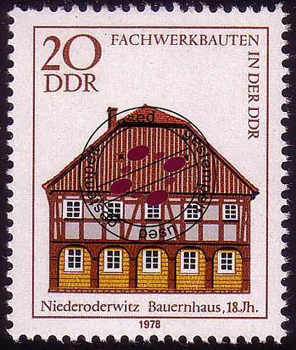 2295 Fachwerkbauten 20 Pf Bauernhaus Niederoderwitz O