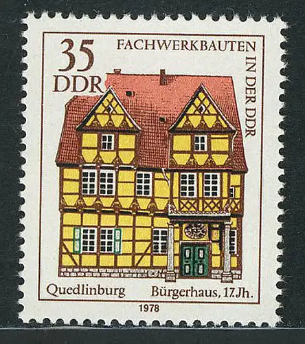 2297 Fachwerkbauten 35 Pf Bürgerhaus Quedlinburg, postfrisch **