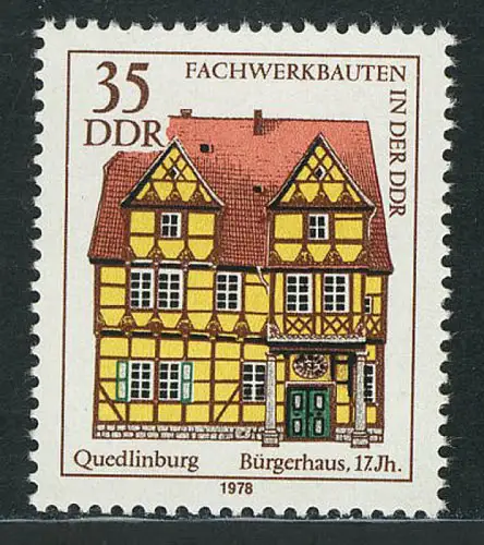 2297 Fachwerkbauten 35 Pf Bürgerhaus Quedlinburg, postfrisch **