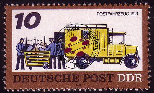 2299 Posttransport früher und heute 10 Pf O gestempelt