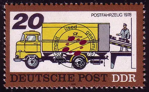 2300 transport postal précédent et aujourd'hui 20 Pf O cacheté