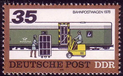 2302 Transport postal précédent et aujourd'hui 35 Pf **