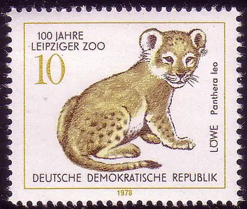 2322 Jardin Zoologique Leipzig 10 Pf Lion **