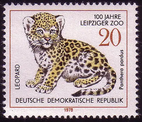 2323 Zoologischer Garten Leipzig 20 Pf Leopard **
