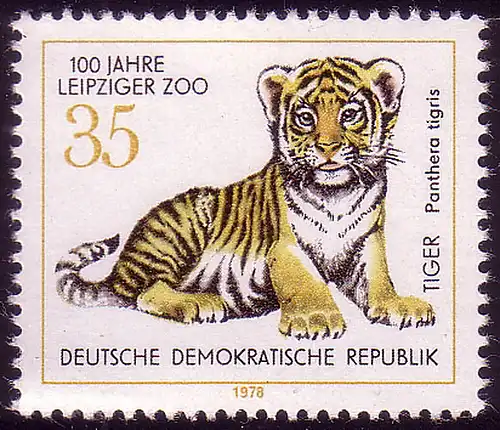 2324 Jardin Zoologique Leipzig 35 Pf Sibérien Tiger **