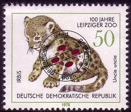 2325 Zoologischer Garten Leipzig 50 Pf Irbis O gestempelt
