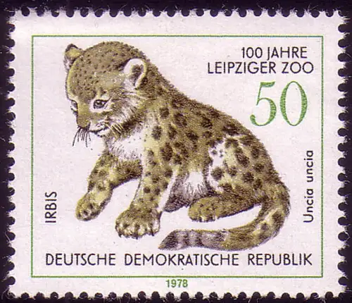 2325 Zoologischer Garten Leipzig 50 Pf Irbis, postfrisch **