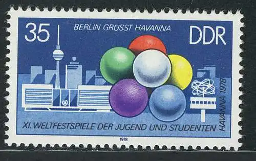 2346 Festival mondial des jeunes et des étudiants 35 Pf **