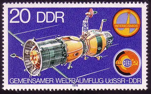 2355 Gemeinsamer Weltraumflug UdSSR-DDR 20 Pf Sojus **