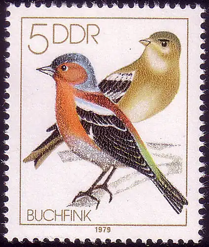 2388 Oiseau chanteur domestique 5 Pf Buchfinken **