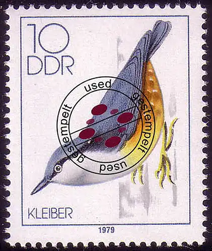 2389 Heimische Singvögel 10 Pf Kleiber O