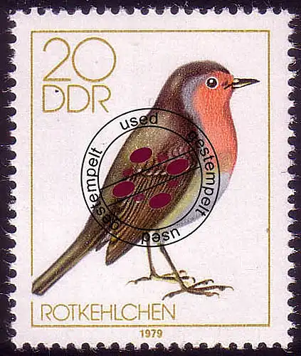 2390 Heimische Singvögel 20 Pf Rotkehlchen O