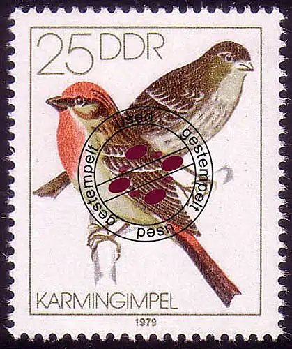 2391 Heimische Singvögel 25 Pf Karmingimpel O