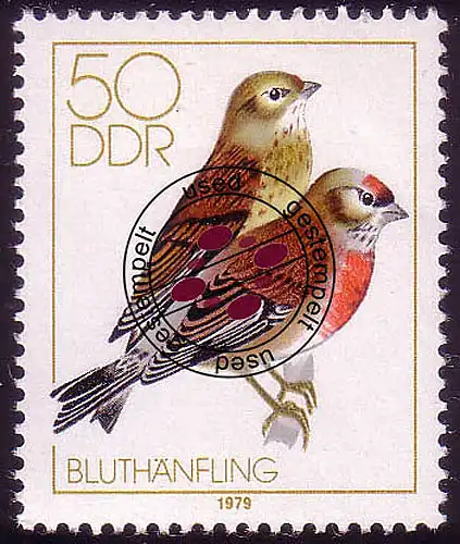 2393 Heimische Singvögel 50 Pf Bluthänflinge O