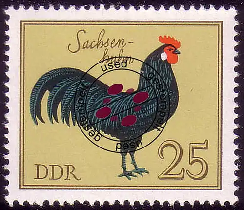 2397 Geflügelrassen 25 Pf Sachsenhuhn O