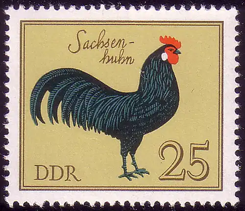 2397 Geflügelrassen 25 Pf Sachsenhuhn ** postfrisch