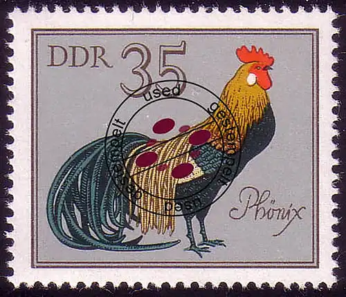 2398 Raies de volaille 35 Pf Phénix, Poulet d'ornement O