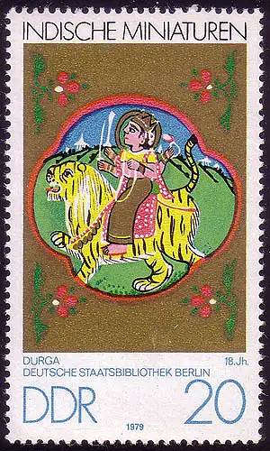 2418 Miniatures indiennes 20 Pf Durga **