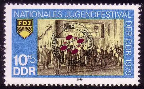 2426 Nationales Jugendfestival Berlin 10+5 Pf O gestempelt