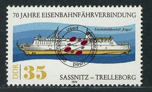 2430 Eisenbahnfährverbindung 35 Pf, gestempelt O