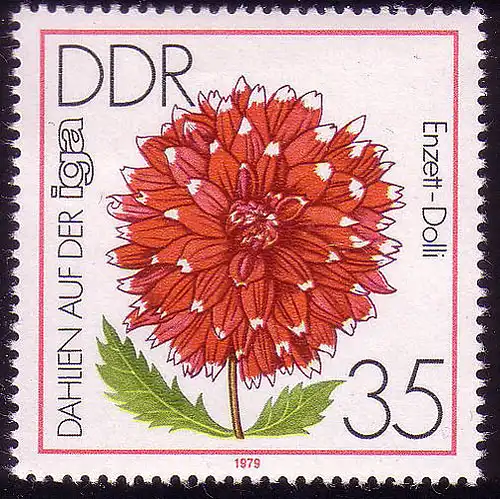 2438 IGA 1979 35 Pf Bijoux-Dahlie ** post-fraîchissement