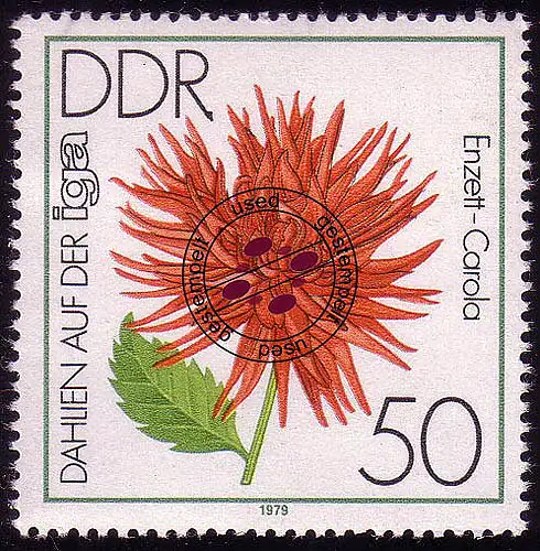 2439 IGA 1979 50 Pf Cactus-Dahlie O