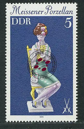 2464 Porcelaine méisseuse 5 Pf O Tamponné