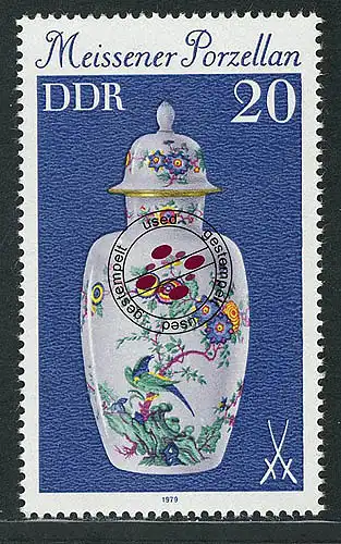 2467 Porcelaine méisseuse 20 Pf O Tamponné