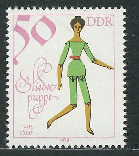 2476 Historische Puppen 50 Pf Gliederpuppe **